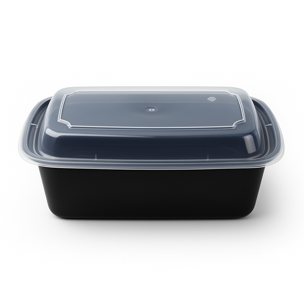 Microwaveable Black Rectangular Container - 150 unit